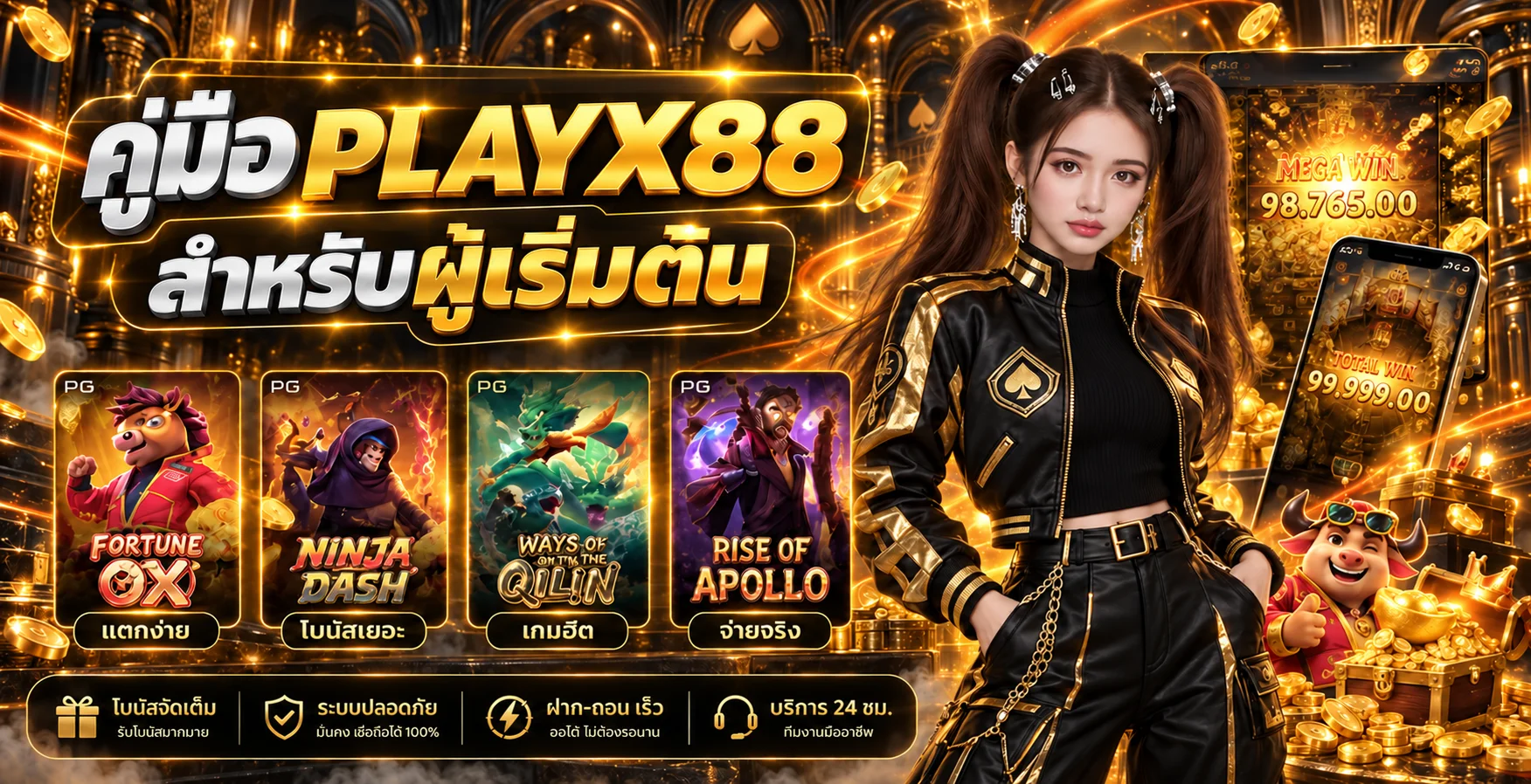 PLAYX88 คู่มือผู้เริ่มต้น | สมัคร เลือกเกม ฝากถอน